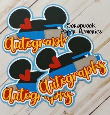 Scrapbook Piece, Disney, Mickey, AUTOGRAPHS title, Title, Scrapbook Title - Image 1 of 2