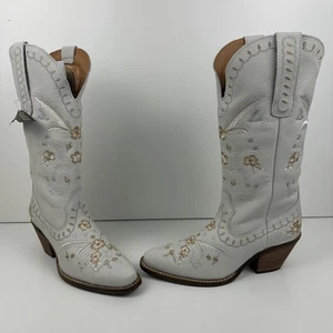 Botas de Vaquero Dingo Full Bloom Cuero Blanco Talla 7M Vaquera Western Nueva Caja - Imagen 1 de 21
