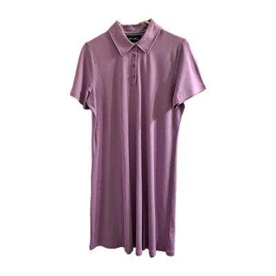 Women's Denim & Company Lavender Polo Shirt Dress Size Large - Image 1 of 3