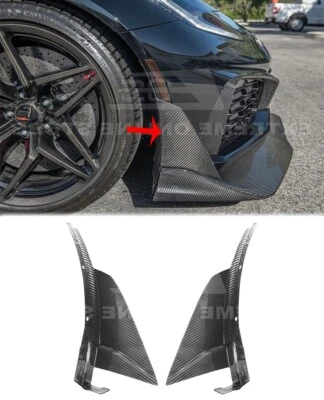 Pair Side Winglet Splitter Extension Real Carbon Fiber For 2019 Corvette C7 ZR1 - Image 1 of 4