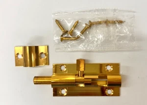 Frelan Barrel bolt 50x25mm straight - Polished Brass (J1001BB) Box of 10 - Picture 1 of 2