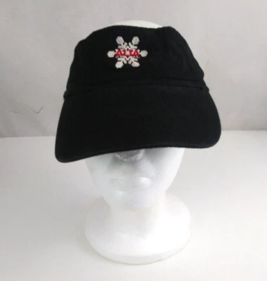 Visera ajustable unisex bordada copo de nieve negro vintage con yunque AUA Foto 1 de 4