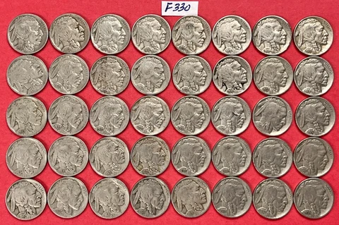 Buffalo Nickel Roll of 40 Circulated Coins with FULL DATES | #F330 Cover
