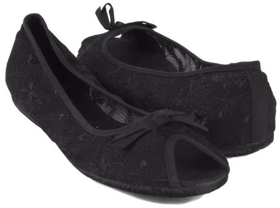 New REPORT Women Black Mesh Flat Ballet Casual Slip On Sandal Dress Shoe Sz 6 M - Image 1 of 3