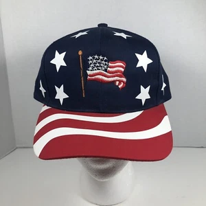 Sombrero ajustable vintage años 80-90 Nissun bandera americana rojo blanco azul Snapback - Imagen 1 de 11