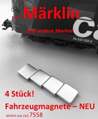 4 pezzi!! Magneti per veicoli - NUOVI - simili a Märklin H0 - 2x! 7558 - Immagine 1 di 3