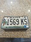 MAINE LICENSE PLATE CHICKADEE/PINECONE RANDOM LETTER  NUMBERS great for crafts