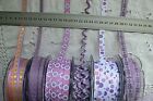 LAVENDER & PINK Polyester 7-12mm Wide - 2, 3 & 5 Metres - 6 Design Style Choice