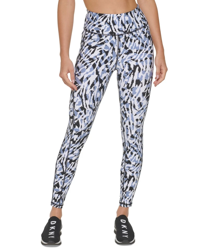MSRP $70 Dkny Sport Women's Etched Zebra-Print 7/8 Leggings Blue Size XS - Image 1 of 1