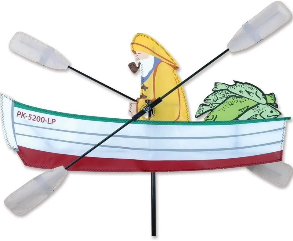 24" FISHERMAN Whirligig Wind Spinner-Estaca de jardín de Premier Kites Foto 1 de 1