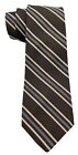 Vintage Wembley Brown Striped Men's Neck Tie Necktie Blue Taupe 100% Polyester