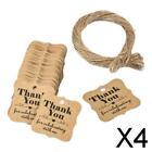 2x100x  Paper Tags Wedding Party Favor Xmas Labels with Rope Brown