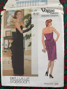 VESTIDO DE DISEÑO DE MODA PATRÓN 1275 TALLA 10 BELLVILLE SASSOON ESPALDA CON VOLANTES SIN CORTAR - Imagen 1 de 2