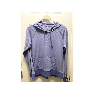 Sudadera con Capucha Kuhl Para Mujer Talla Mediana Stria Pullover Púrpura Rayas Bolsillo Canguro Foto 1 de 4