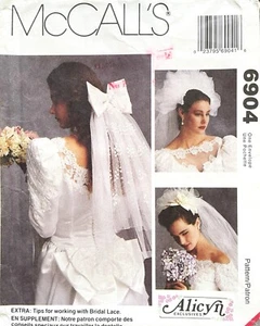 1990's McCall's Misses' Bridal Headpiece and Veils Alicyn Pattern 6904 UNCUT - Picture 1 of 2
