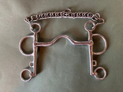 Korsteel Polo Pelham Bit with Curb Chain Size 5 1/2 Stainless Steel - Image 1 of 3