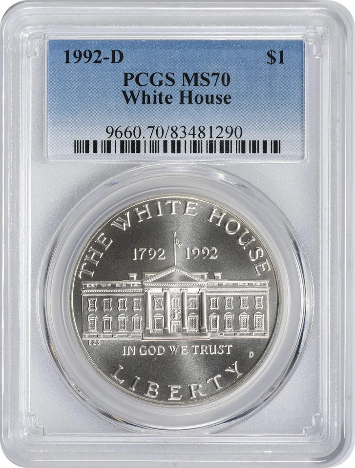 1992-D White House Commemorative Silver Dollar MS70 PCGS - Image 1 of 2