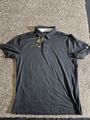 Camisa Polo Under Armour Para Hombres Golf T2 Negra UM0550 Negra Grande ITW Heatgear Nueva con Etiquetas Foto 1 de 4