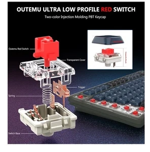 ATTACK SHARK Low Profile Mechanical Keyboard 75% TKL Wireless Keyboard with RGB - Picture 1 of 2
