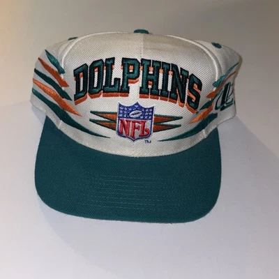 De colección Años 90 MIAMI DOLPHINS LOGO ATLÉTICO CORTE DIAMANTE GORRA SNAPBACK AÑOS 90 Pro Line Foto 1 de 4