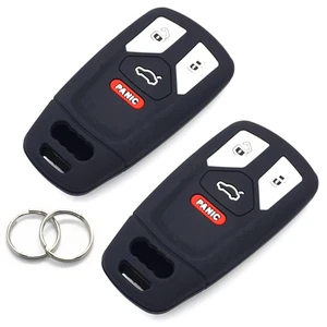 2Pcs Black Silicone For Audi A4 A5 S5 Q5 Q7 TT 4 Buttons Remote Key Fob Cover - Picture 1 of 5