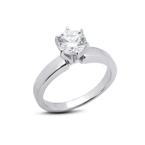 1 3/4ct F VS2 Round Natural Diamond 18k  Classic Solitaire Engagement Ring - Picture 1 of 9