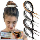 Womens Crystal Rhinestone Hair Clips Claw Clamp Bun Net Ponytail Holder Hairpin-