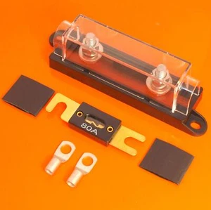 Quality ANL Fuse Holder Inline Clear with 80 AMP ANL Fuse Terminals Heat Shrink - Picture 1 of 7