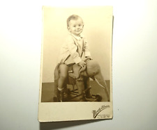 Child on Steiff Elephant Toy Vintage Postcard Hungary 1940s