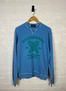 DSQUARED Sweatshirt Blue Big Logo Size L - Picture 1 of 16