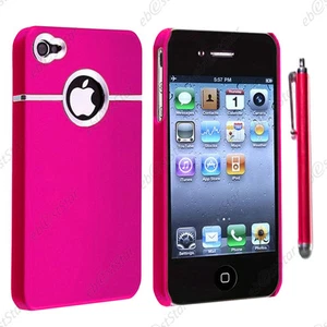 Housse Coque Rigide Silver-Line chrom� Rose pour Iphone 4S 4 + Stylet - Photo 1 sur 1