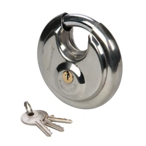 Stainless Steel Disc Padlock 90mm - Silverline - 101430 - Picture 1 of 3