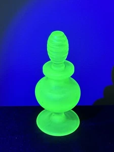 Uranium Glass Satin Perfume Bottle Mint - Picture 1 of 6