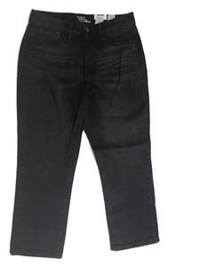 Time And Tru Women's Black Size 10 High Rise Straight Crop Jeans - Picture 1 of 14
