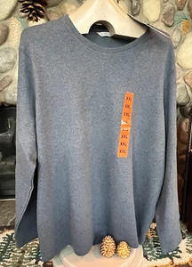 ENGLISH LAUNDRY Men's Blue Crewneck Waffle Long Sleeve Shirt SZ XXL New with Tag - Picture 1 of 20