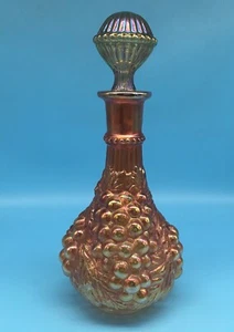 Decantador vintage vidrio imperial caléndula vidrio de carnaval 12" uvas con tapón - Imagen 1 de 9