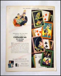 Tarjetas de juego vintage de publicidad con estampado de la era Art Deco 1929 #A3062 - Imagen 1 de 2