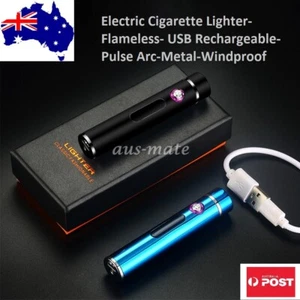 Electric Cigarette Lighter-Flameless- USB Rechargeable-Pulse Arc-Metal-Windproof - Picture 1 of 13
