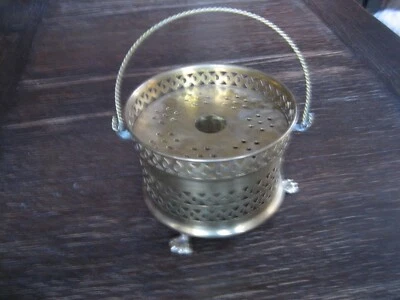 elegantes antikes Messing Stövchen mit Tatzenfüßen Warmhalter Rechaud - Bild 1 von 4