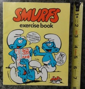 Vintage Smurf Exercise Book 1979 Lined Paper - Imagen 1 de 4