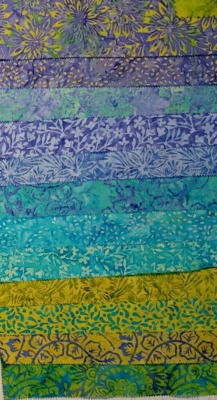 ANTHOLOGY Cotton BATIK Baliscapes 12 Samples Graduating down x 11 Wide - Image 1 of 4