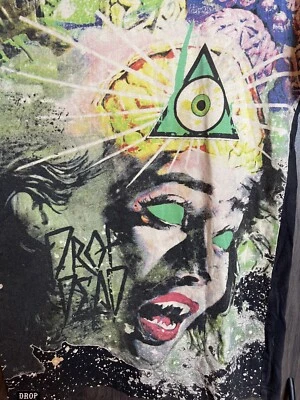 Drop Dead Brain Eater All Over Print T-Shirt Adult Small Dead Stock - Image 1 of 4