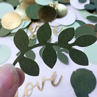 100 Pcs Sage Leaves Confetti Green Gold Round Paper Love Confetti For Wedding