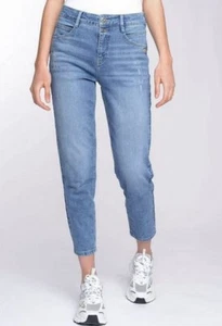 GANG 94Ora Mom Fit Slim Jeans Damen Hose Blau Used Stretch Denim Skinny Pants - Bild 1 von 2