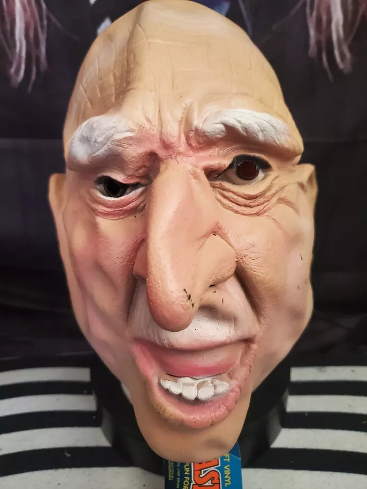 Vintage 1992  Cesar Vinyl BALDY old Man  Halloween Mask With Tag New Bald Old  - Image 1 of 4