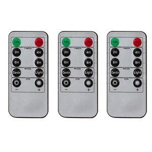 3pcs 10-key Control With Timer LED Flameless Swing Flickering Candle - Picture 1 of 4