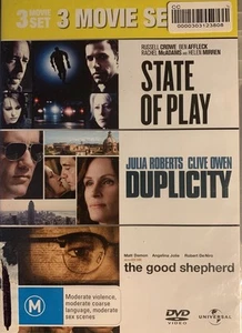 DVD: State Of Play + Duplicity + The Good Shepherd - 3 Movie Set, Star Line/up - Picture 1 of 2