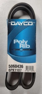 DAYCO Serpentine Belt Poly-V 5060436 OEM 6PK1107 Poly Rib Quiet W Design USA - Picture 1 of 7
