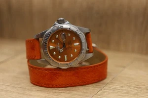 Damen Invicta Professional 4872 orangefarbenes Zifferblatt Wickelleder neu Batt - Bild 1 von 6