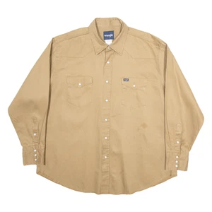Camisa De Trabajo Para Hombre WRANGLER Marrón De Manga Larga 2XL - Imagen 1 de 6